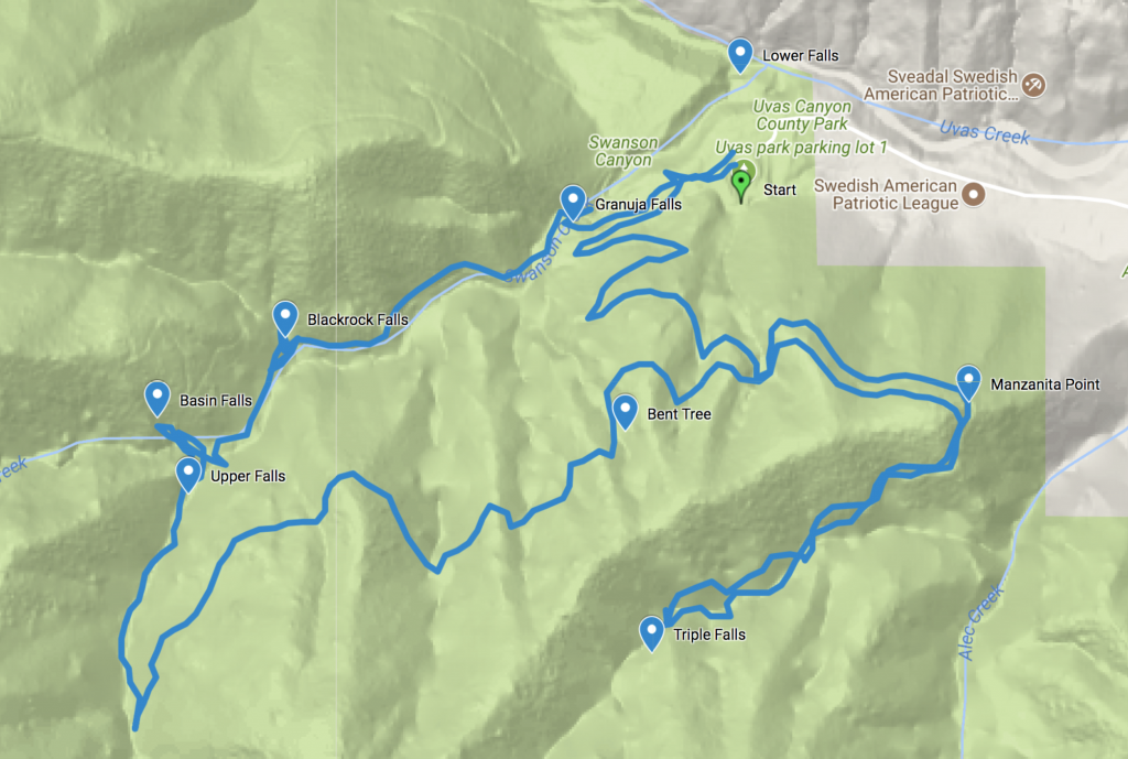 Waterfalls Contour Trail in Uvas Canyon